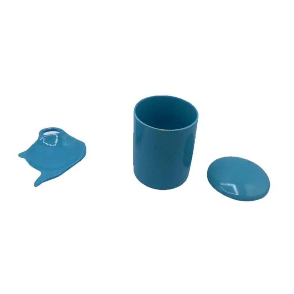OmniWare Coffee Tea Mug With Lid Teapot Shaped Dish Blue Turquoise Minimalist